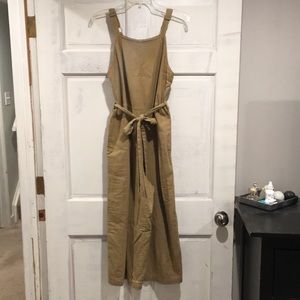 Mossimo linen khaki jumpsuit